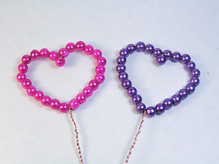 Image showing hearts made of beads