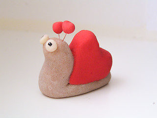 Image showing Snail with shell in the form of heart