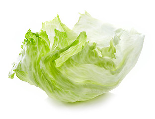 Image showing Green iceberg lettuce leaf