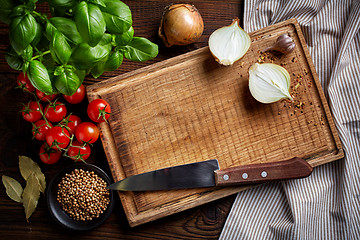 Image showing cooking background with old cutting board