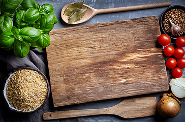 Image showing cooking background with old cutting board