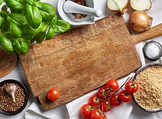 Image showing cooking background with old cutting board