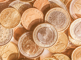 Image showing  Euro coins vintage