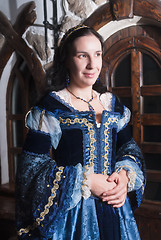 Image showing Portrait of elegant woman in medieval era dress