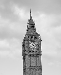 Image showing Black and white Big Ben in London