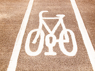 Image showing  Bike lane sign vintage