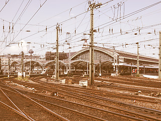 Image showing Trains in station vintage