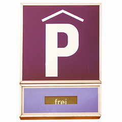 Image showing  Parking sign vintage