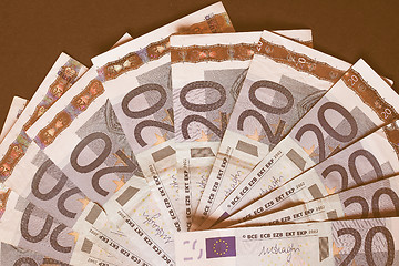 Image showing  Euro bank notes vintage