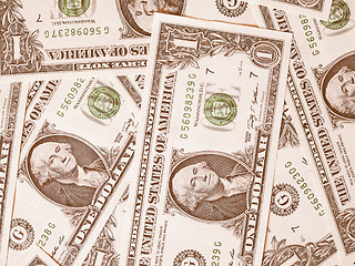 Image showing  Dollar notes 1 Dollar vintage