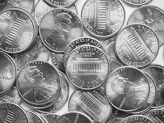Image showing Black and white Dollar coins background