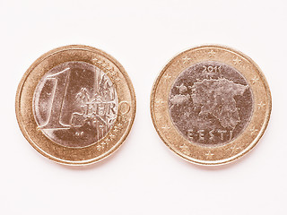 Image showing  Estonian 1 Euro coin vintage