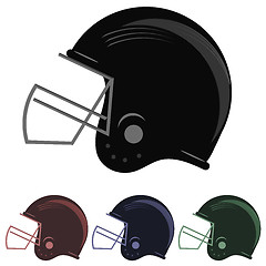 Image showing Colorful Football Helmet Icons