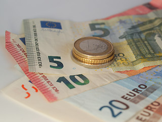 Image showing Euro coins and notes