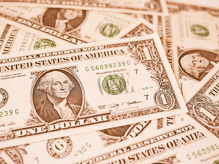 Image showing  Dollar notes 1 Dollar vintage