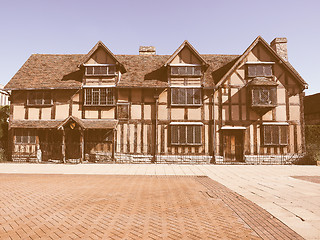 Image showing Shakespeare birthplace in Stratford upon Avon vintage