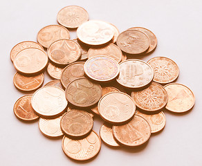 Image showing  Euro coins vintage