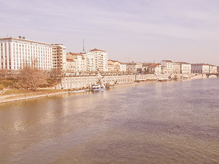 Image showing River Po, Turin, Italy vintage