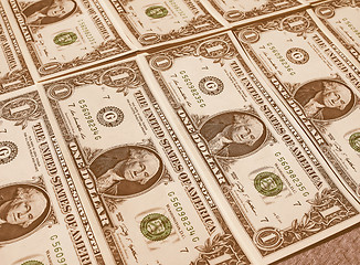 Image showing  Dollar notes 1 Dollar vintage
