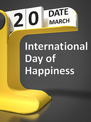 Image showing Vintage Calendar International Day of Happiness