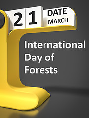 Image showing vintage calendar International Day of forests