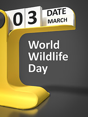 Image showing Vintage Calendar World Wildlife Day