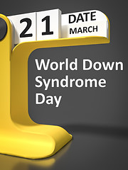 Image showing vintage calendar World Down Syndrome Day