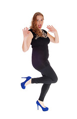 Image showing Woman dancing in black tights.