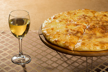 Image showing georgian khachapuri megruli with cheese