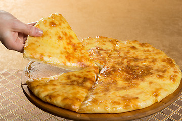 Image showing georgian khachapuri megruli with cheese