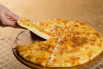 Image showing georgian khachapuri megruli with cheese