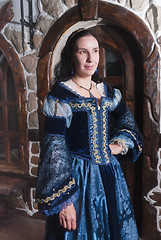 Image showing Portrait of elegant woman in medieval era dress