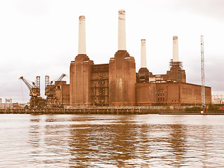 Image showing Battersea Powerstation, London vintage