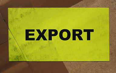 Image showing Cardboard box with export label