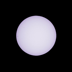 Image showing Sun with sunspots seen with telescope