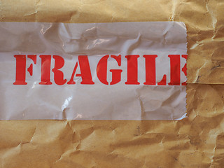 Image showing Fragile label on packet