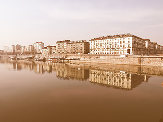 Image showing River Po, Turin vintage