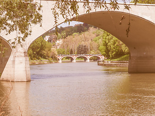 Image showing River Po Turin vintage