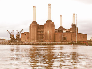 Image showing Battersea Powerstation, London vintage