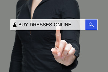 Image showing girl clicks on virtual screens - buy online Dress