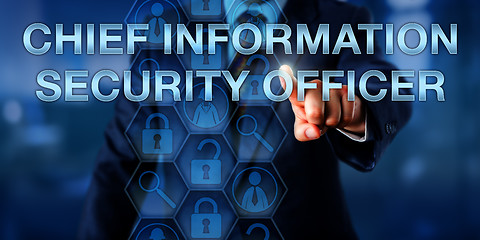 Image showing CEO Touching CHIEF INFORMATION SECURITY OFFICER