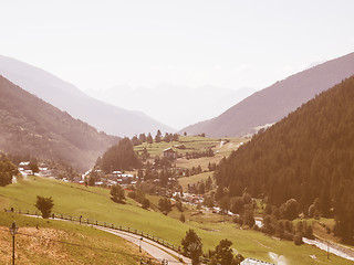 Image showing Aosta Valley mountains vintage