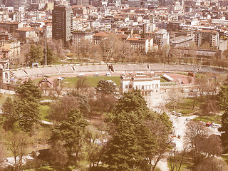 Image showing Milan aerial view vintage