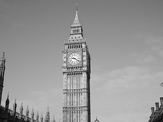 Image showing Black and white Big Ben in London