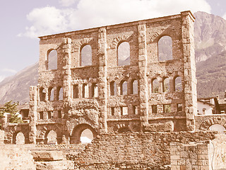 Image showing Roman Theatre Aosta vintage