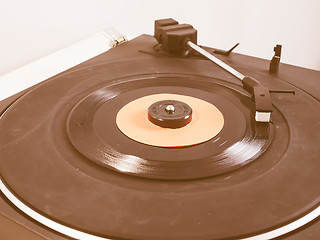 Image showing  Vinyl record on turntable vintage