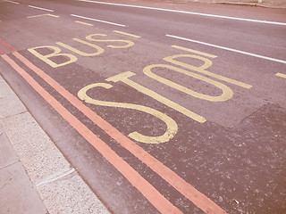 Image showing  Bus stop sign vintage