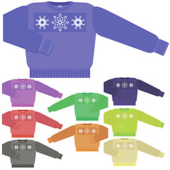 Image showing Set of Colorful Sweaters for Men