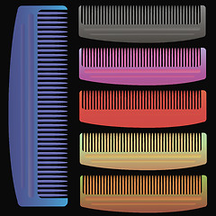 Image showing Set of Colorful Combs