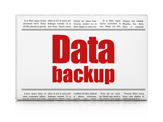 Image showing Information concept: newspaper headline Data Backup